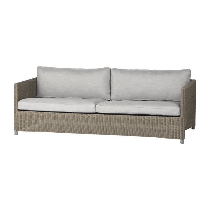 Diamond 3-sits soffa - Natural, caneline natté light grey - Cane-line