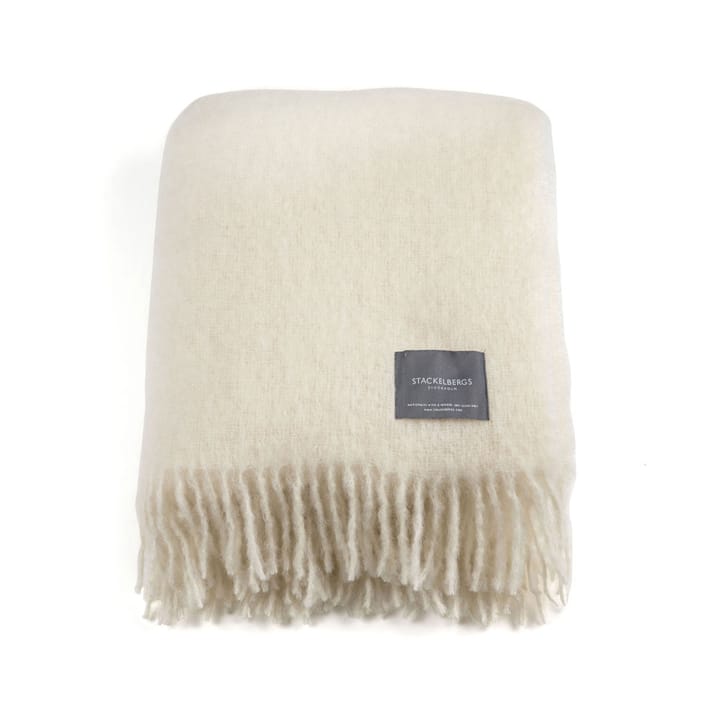 Mohair pl�äd - bright white - Stackelbergs