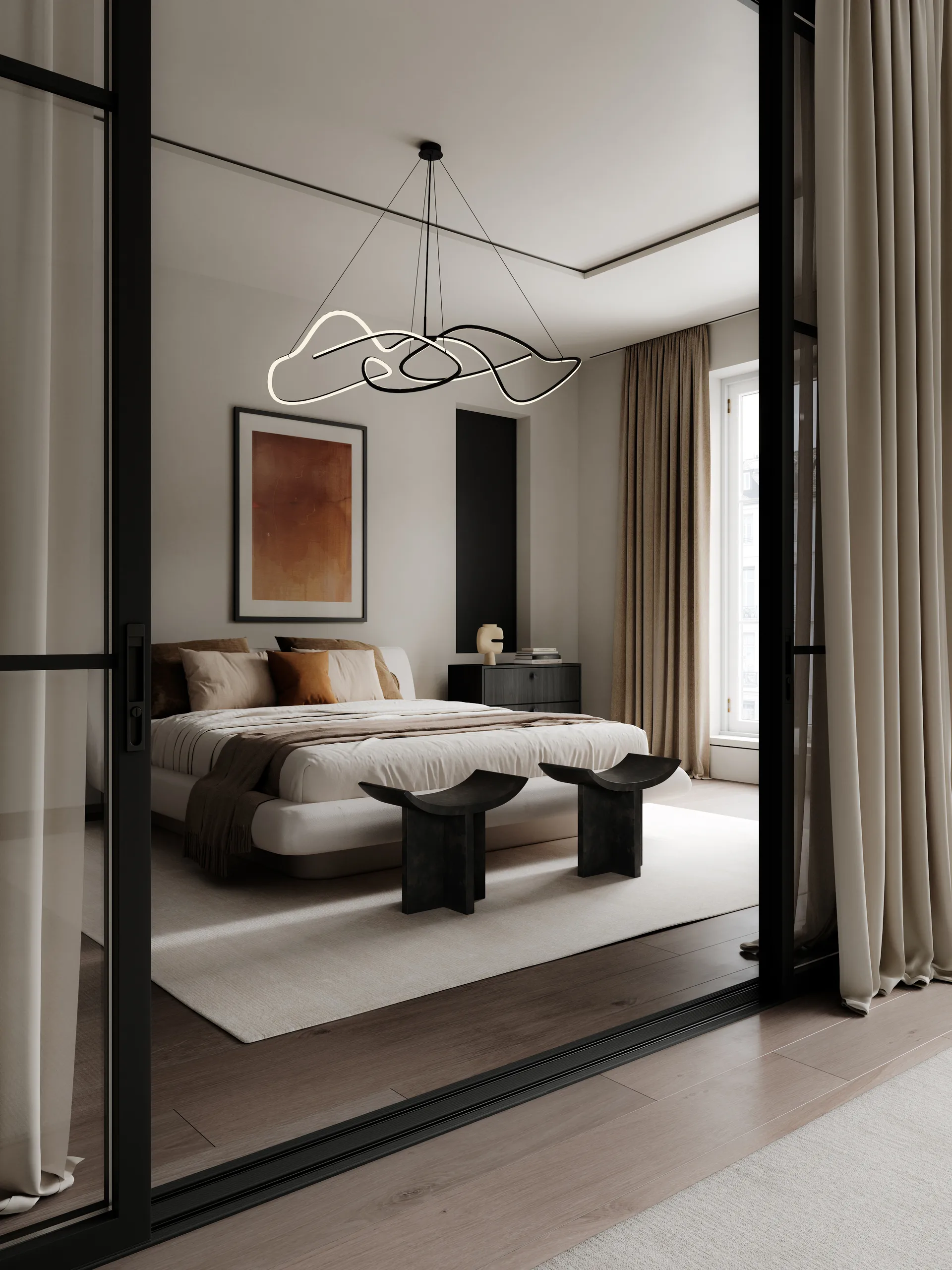 Ghost Chandelier big taklampa, Burned black 101 Copenhagen