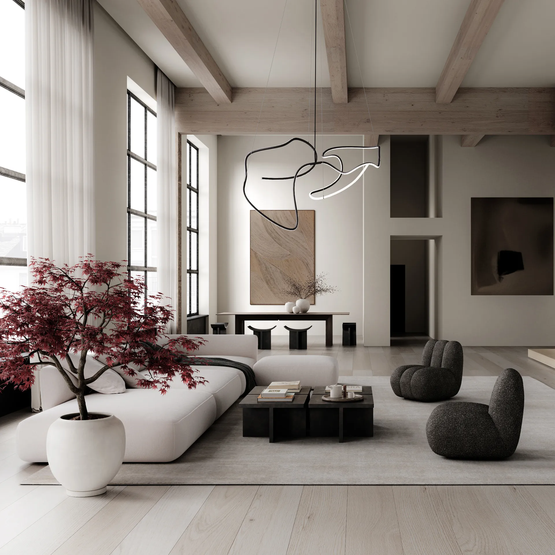 Ghost Chandelier big taklampa, Burned black 101 Copenhagen