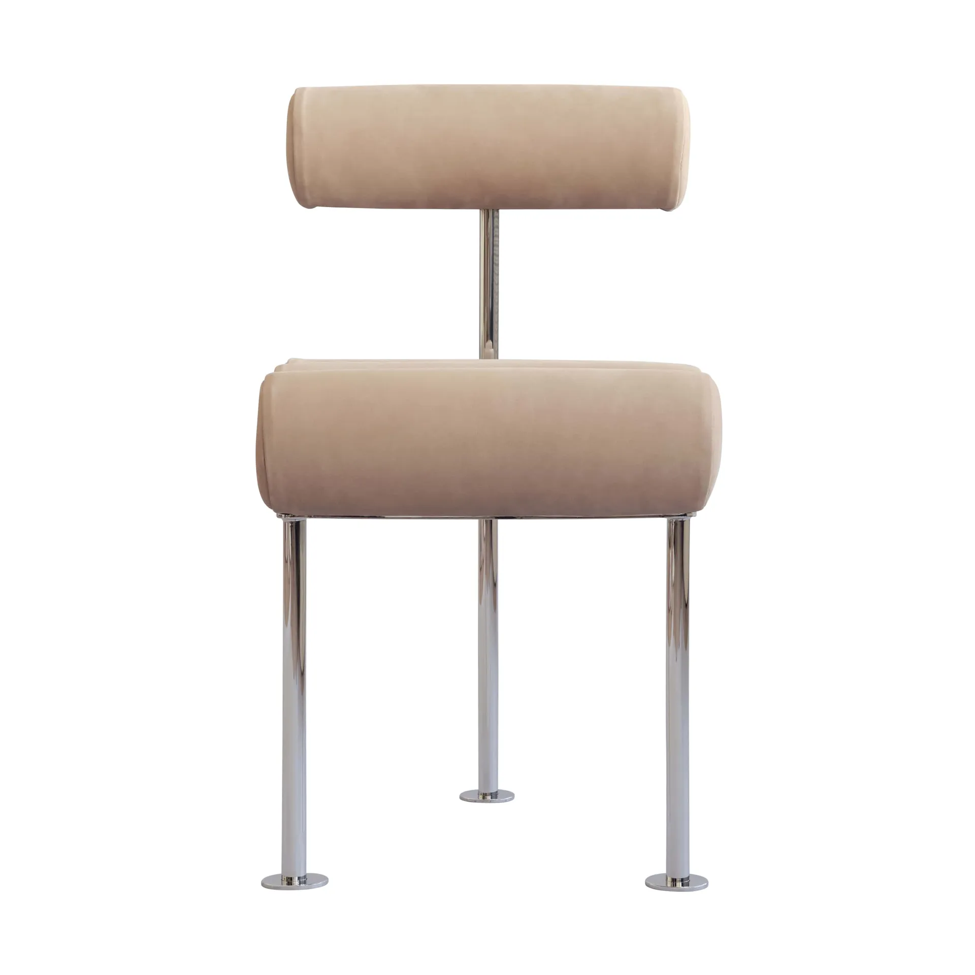 Hiro dining chair, Stainless steel-nubuck 101 Copenhagen