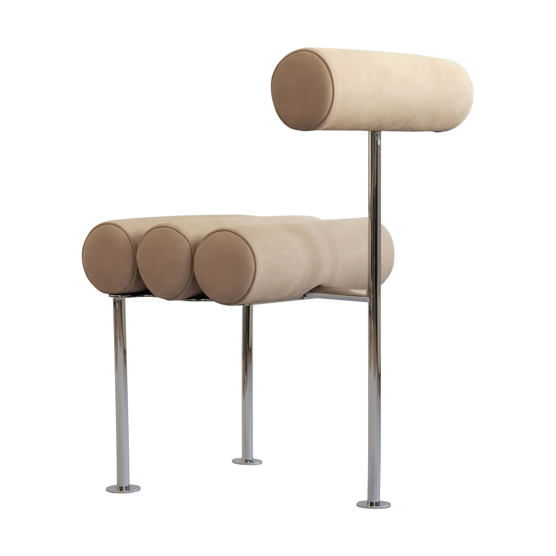 Hiro dining chair, Stainless steel-nubuck 101 Copenhagen