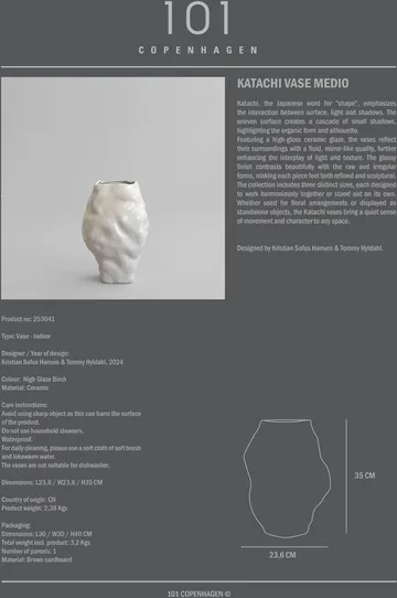 Katachi vas medio - High glaze birch - 101 Copenhagen