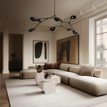 Temple sidobord low 42x40 cm - Chrome-limestone - 101 Copenhagen