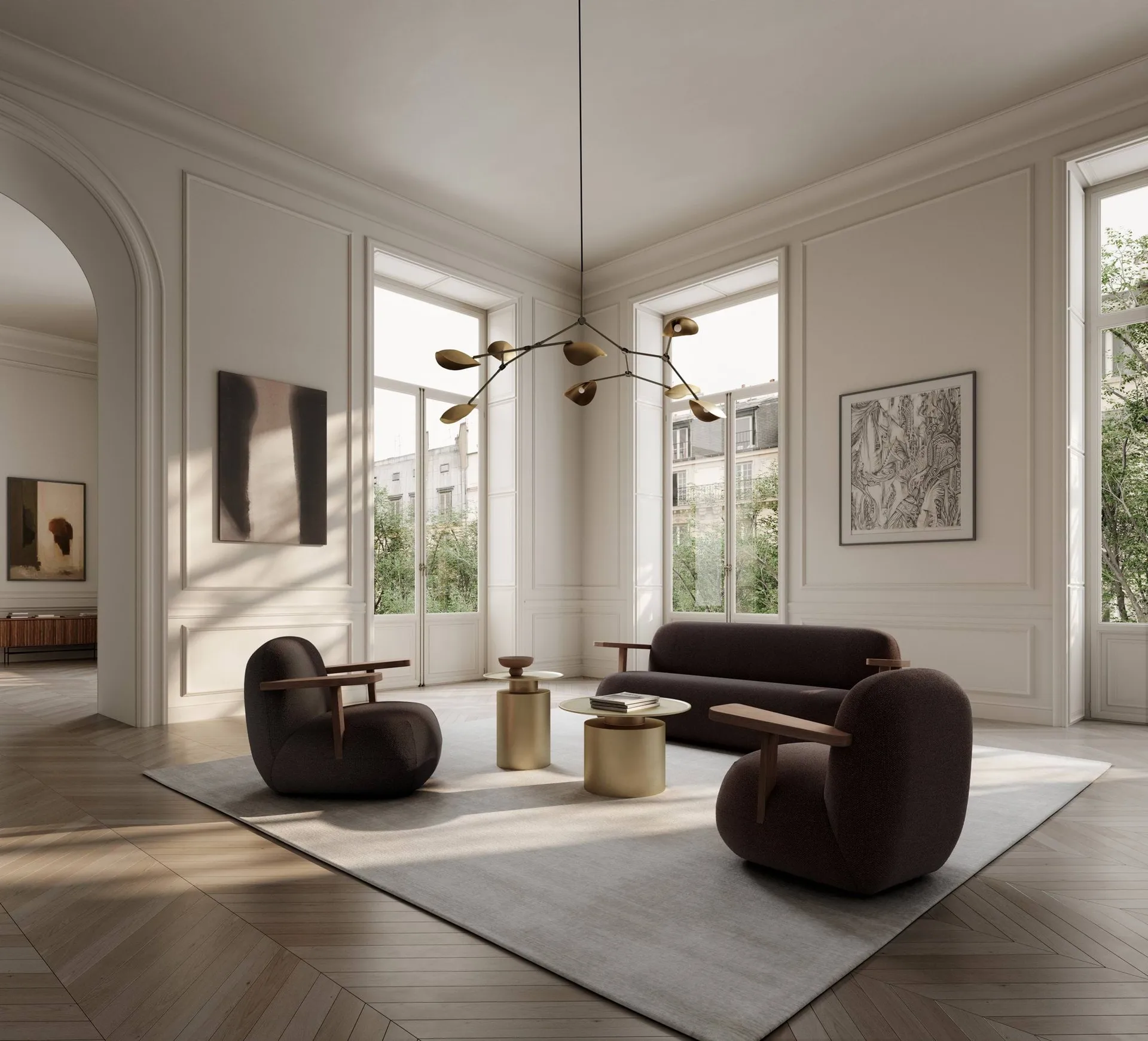 Toe chair fåtölj med armstöd, Classic brown oak-dark brown 101 Copenhagen