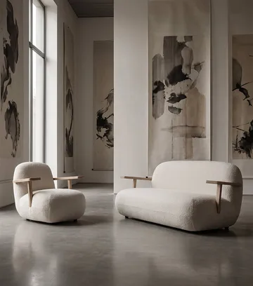 Toe chair fåtölj med armstöd - Natural oak-off white - 101 Copenhagen