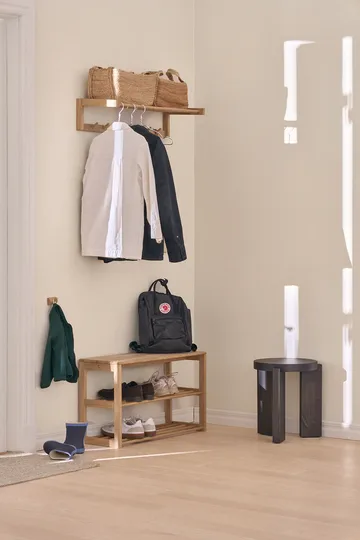 Bäckebo skohylla med sits - Ek, 80x48x30 cm - 1898