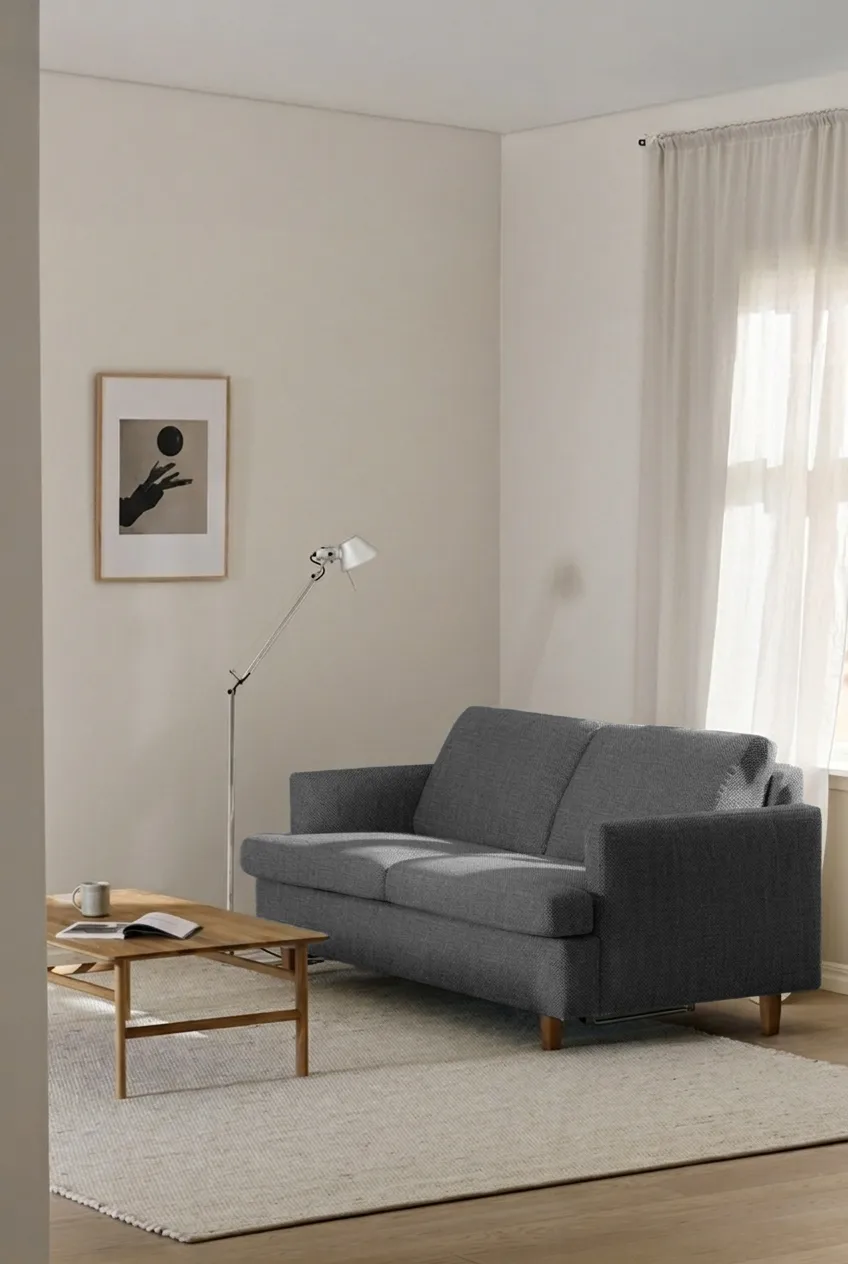 Binga 2,5-sits bäddsoffa, Caleido Grey 1240-ekbetsad ask 1898