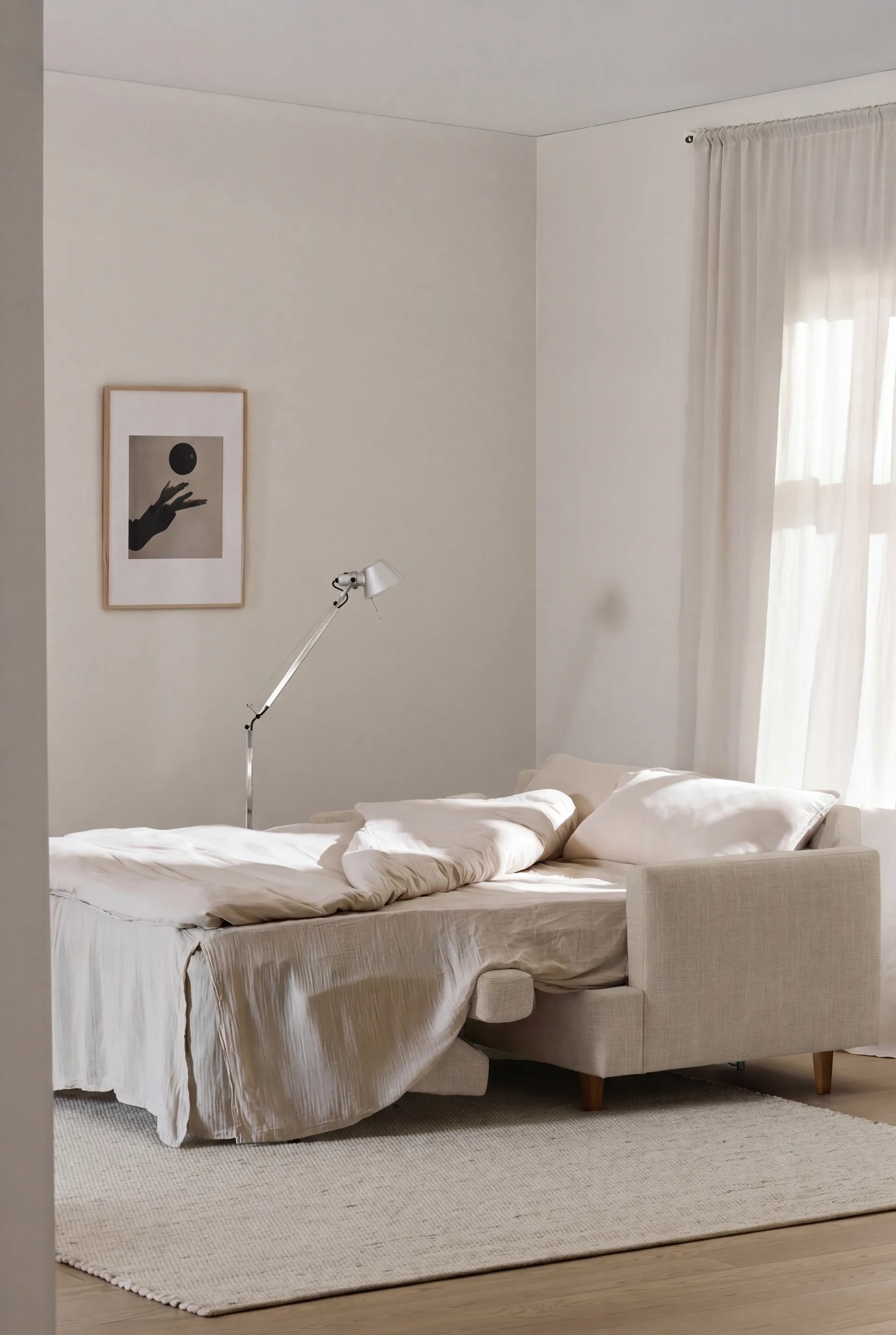 Binga 2,5-sits bäddsoffa, Same Beige 6670-ekbetsad ask 1898