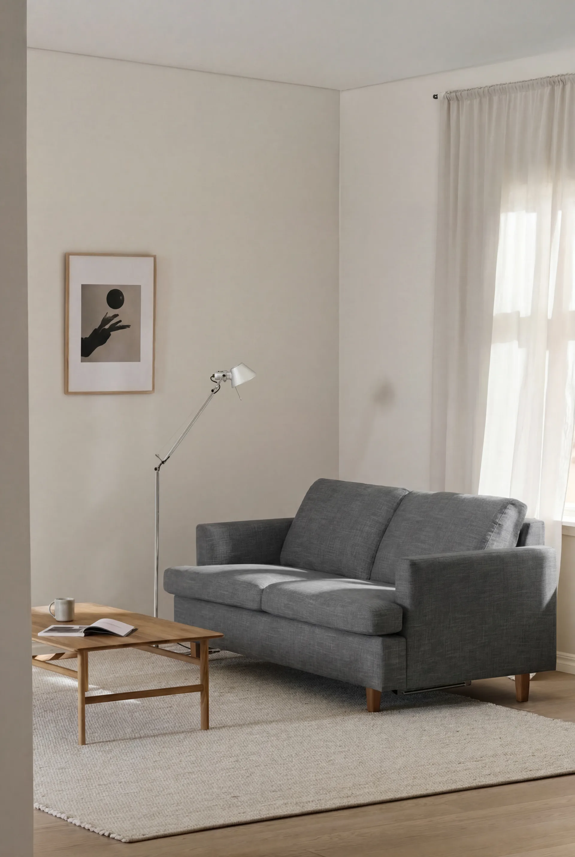 Binga 2,5-sits bäddsoffa, Same Blue 6678-ekbetsad ask 1898