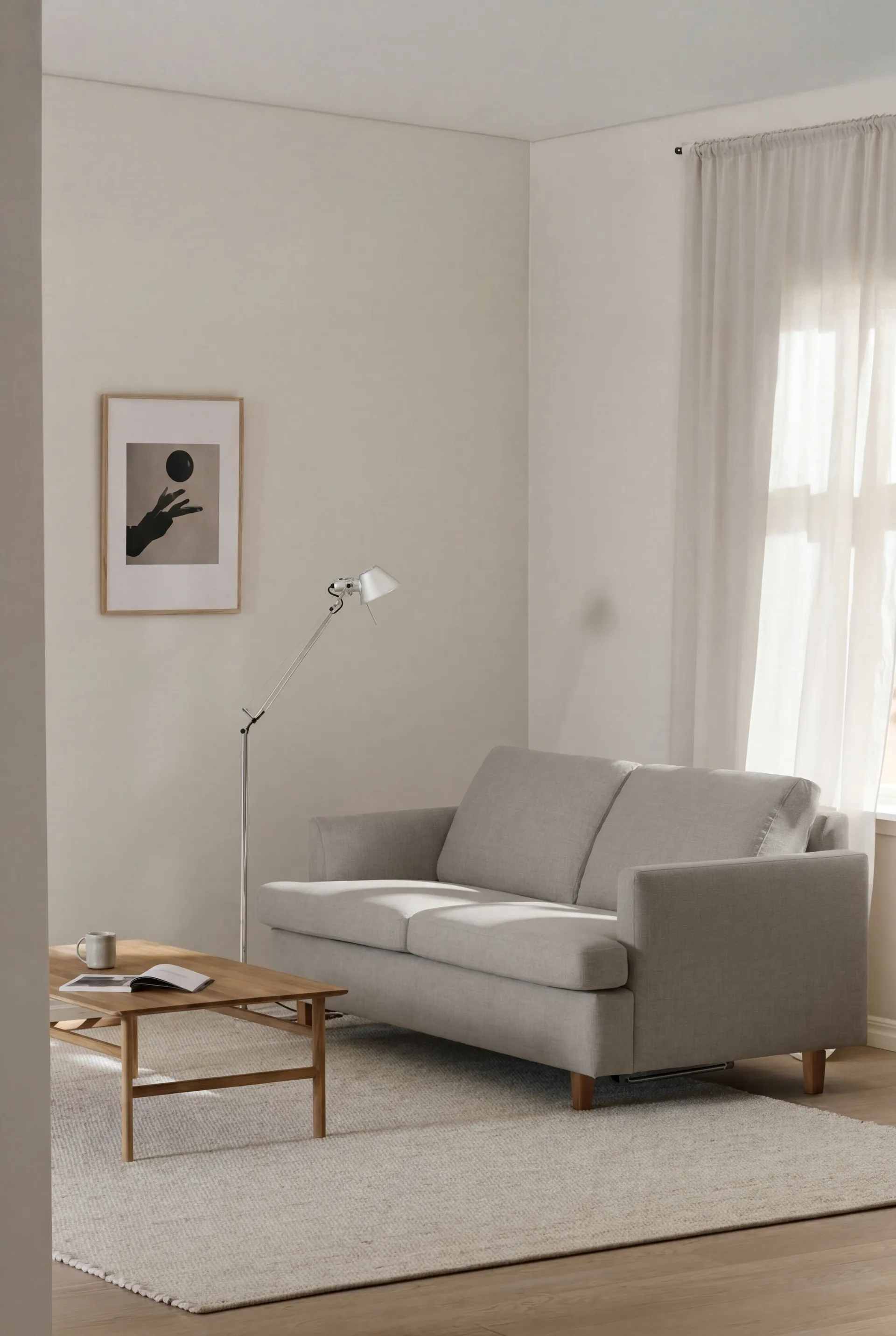 Binga 2,5-sits bäddsoffa, Same Grey 6673-ekbetsad ask 1898