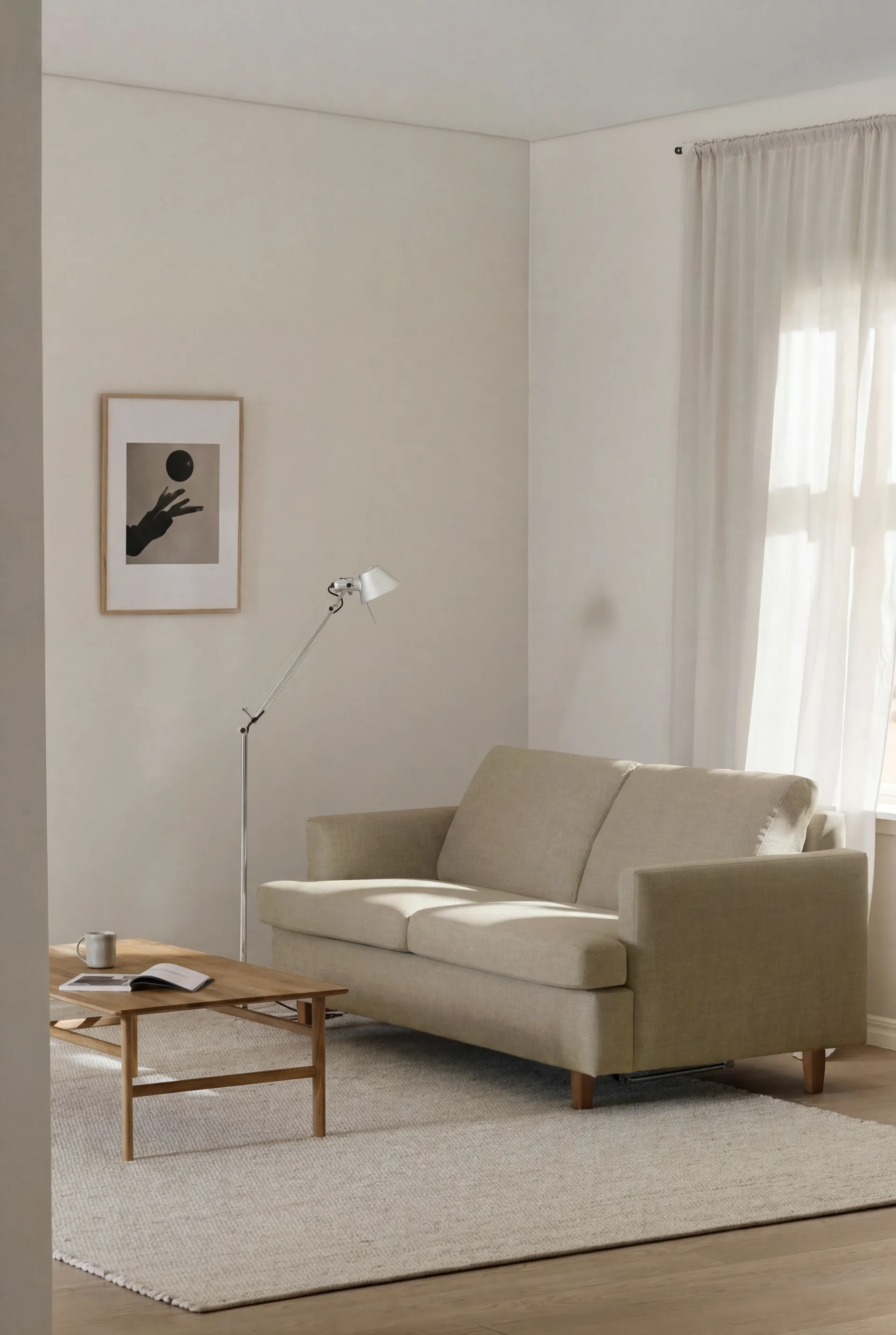 Binga 2,5-sits bäddsoffa, Same Sand 6672-ekbetsad ask 1898