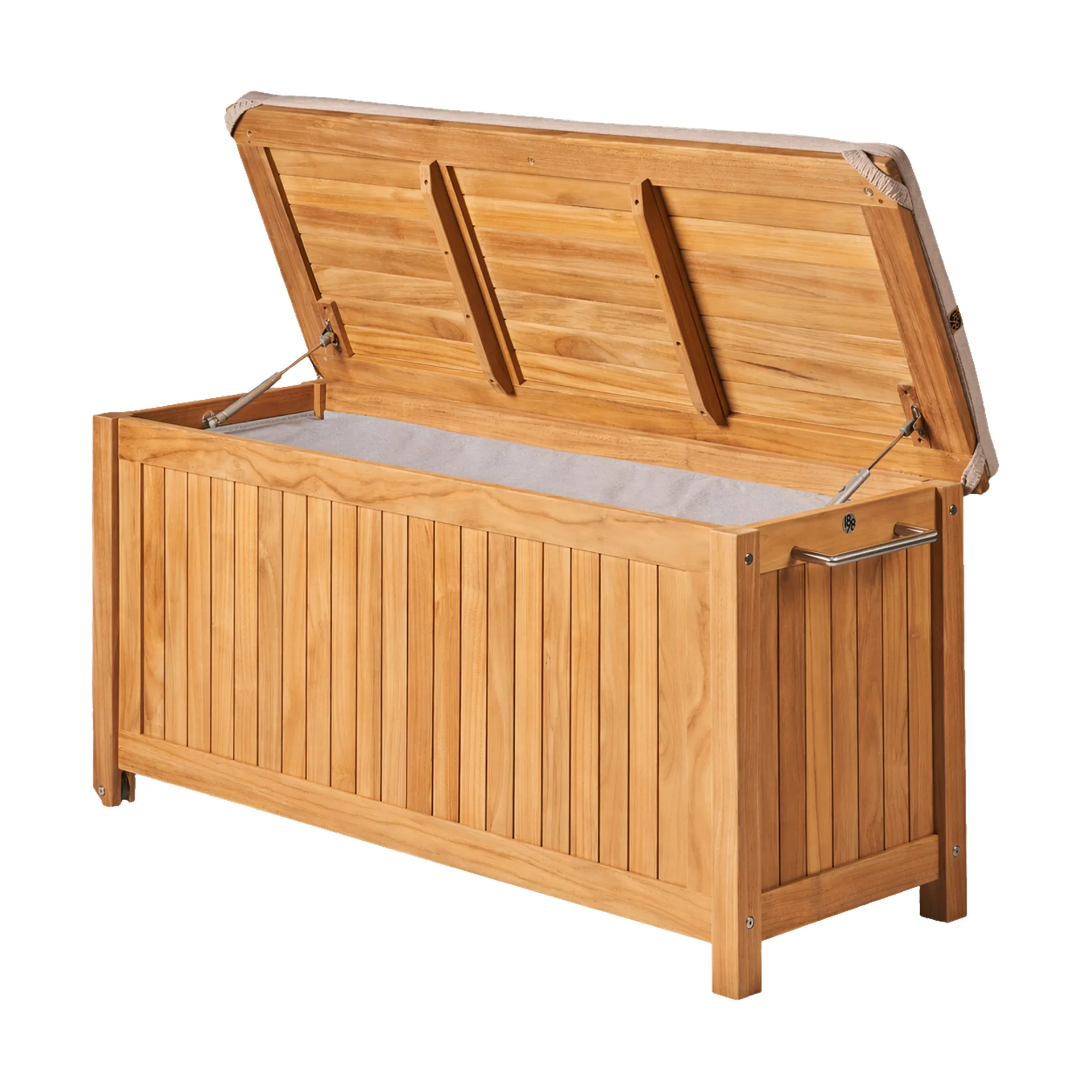 Bjärknäs dynbox med hjul S 130x50x60 cm, Teak 1898