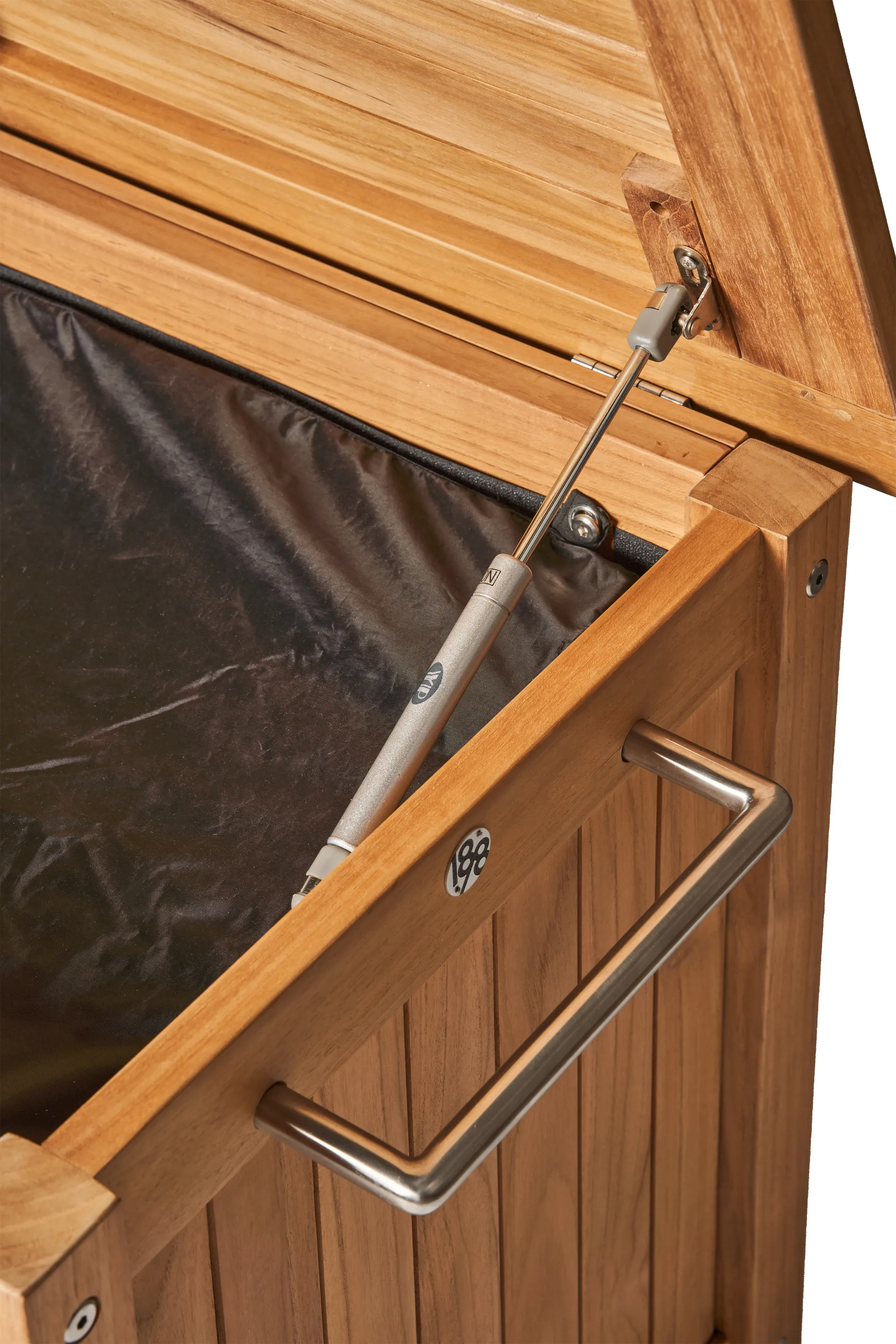 Bjärknäs dynbox med hjul S 130x50x60 cm, Teak 1898