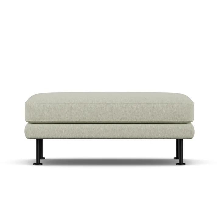 Bredhult fotpall - Luiza Beige 3981-svart stål - 1898