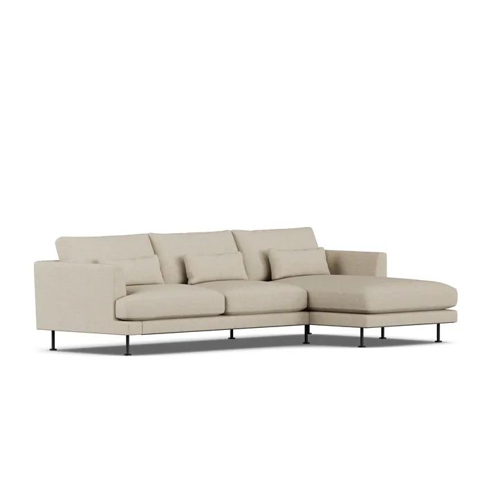 Bredhult soffa - Bern Beige 0341-svart stål, 2,5-sits C1 - 1898