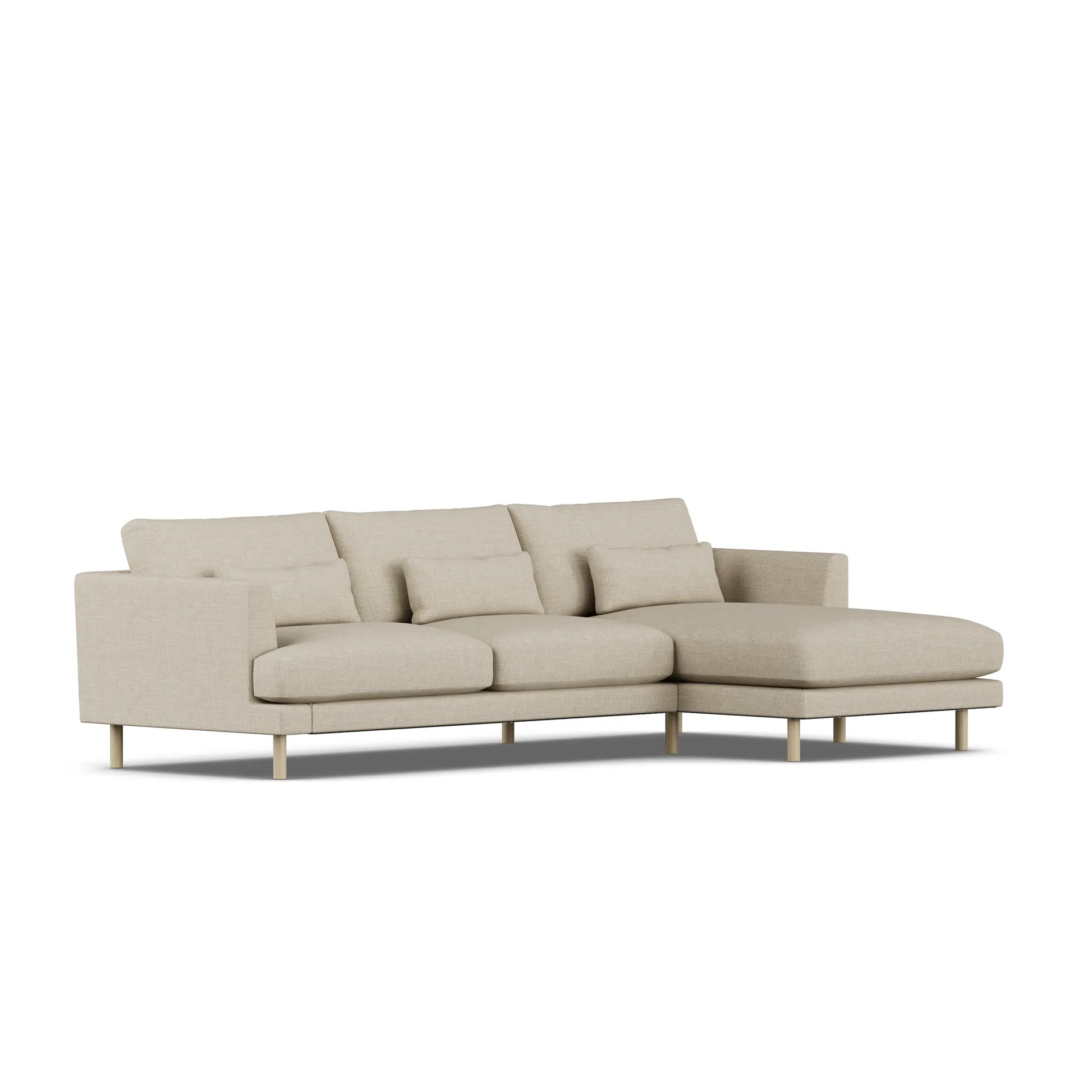 Bredhult soffa, Bern Beige 0341-vitoljad ek, 2,5-sits C1 1898