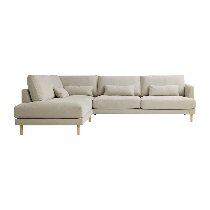 Bredhult soffa - Bern beige 0341-vitoljad ek, 3-sits A2 - 1898