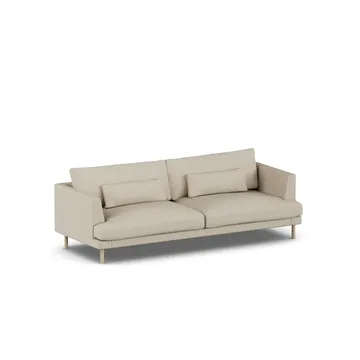 Bredhult soffa - Bern Beige 0341-vitoljad ek, 3-sits - 1898