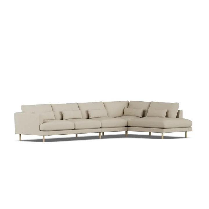 Bredhult soffa - Bern Beige 0341-vitoljad ek, 4-sits B1 - 1898