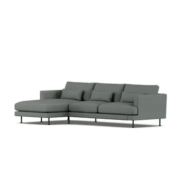 Bredhult soffa - Caleido Grey 1240-svart stål, 2,5-sits C2 - 1898