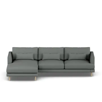 Bredhult soffa - Caleido Grey 1240-vitoljad ek, 2,5-sits C2 - 1898