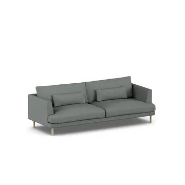 Bredhult soffa - Caleido Grey 1240-vitoljad ek, 3-sits - 1898
