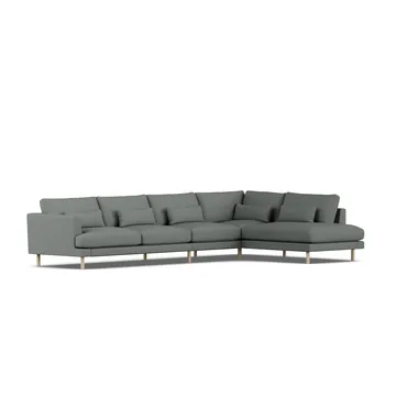 Bredhult soffa - Caleido Grey 1240-vitoljad ek, 4-sits B1 - 1898