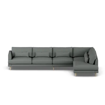 Bredhult soffa - Caleido Grey 1240-vitoljad ek, 4-sits B1 - 1898