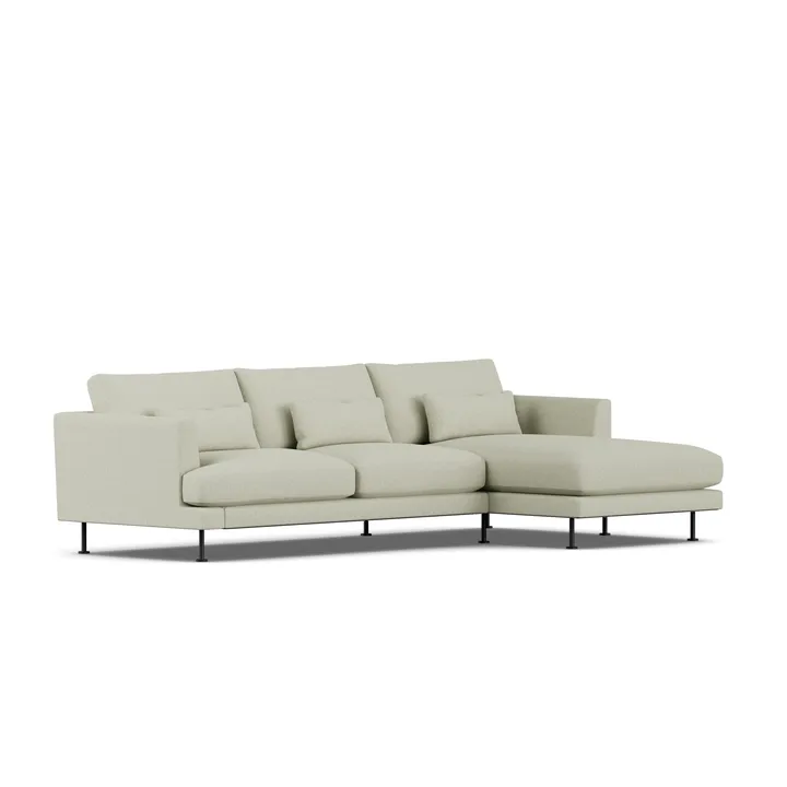 Bredhult soffa - Luiza Beige 3981-svart stål, 2,5-sits C1 - 1898