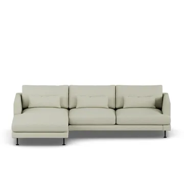 Bredhult soffa - Luiza Beige 3981-svart stål, 2,5-sits C2 - 1898