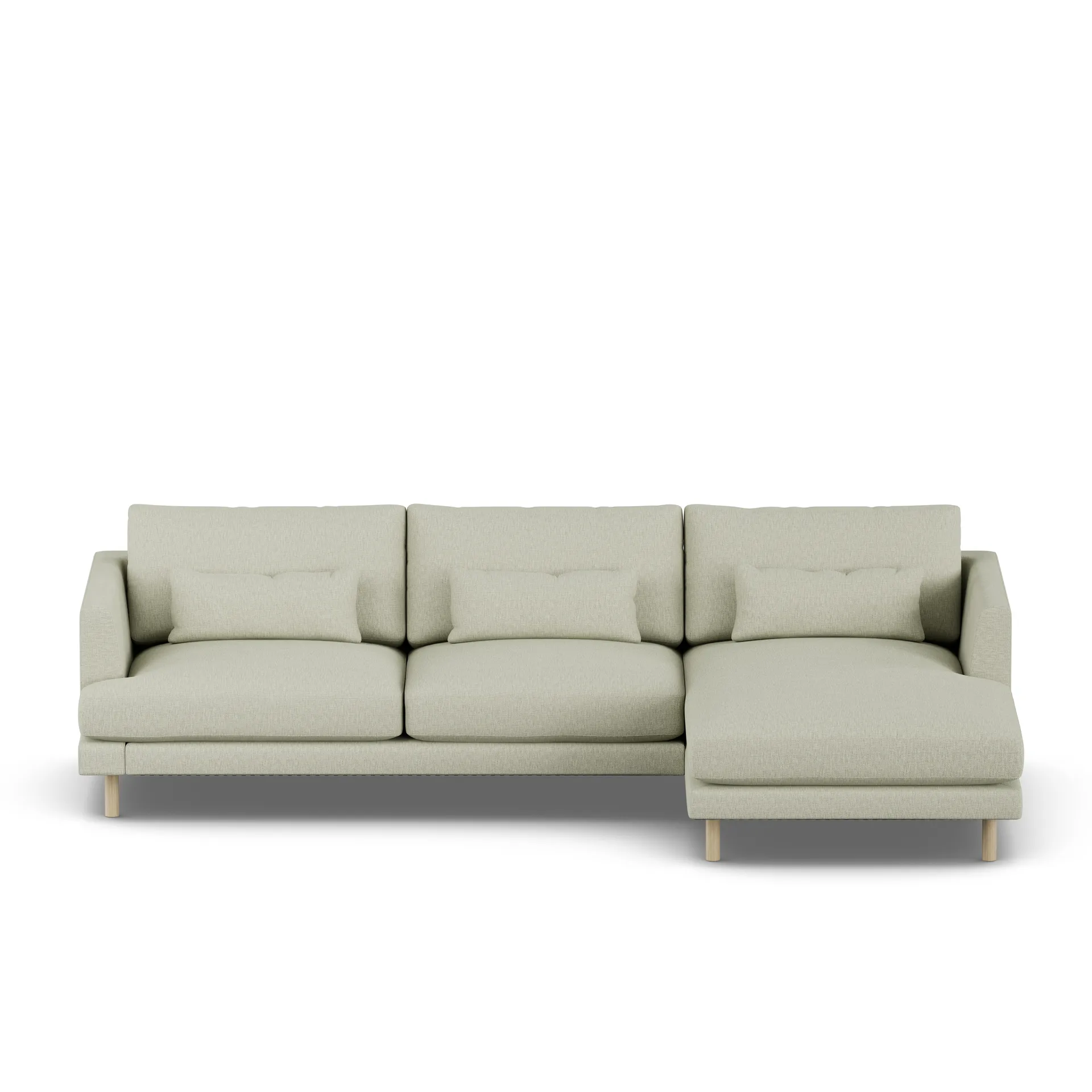 Bredhult soffa, Luiza Beige 3981-vitoljad ek, 2,5-sits C1 1898