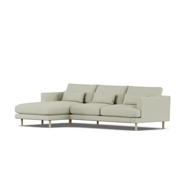 Bredhult soffa - Luiza Beige 3981-vitoljad ek, 2,5-sits C2 - 1898