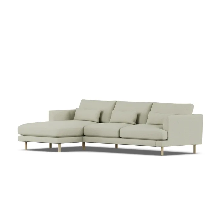 Bredhult soffa - Luiza Beige 3981-vitoljad ek, 2,5-sits C2 - 1898