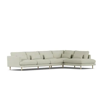 Bredhult soffa - Luiza Beige 3981-vitoljad ek, 4-sits B1 - 1898