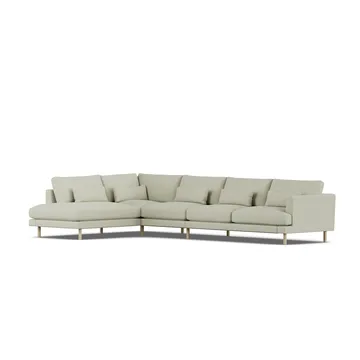 Bredhult soffa - Luiza Beige 3981-vitoljad ek, 4-sits B2 - 1898