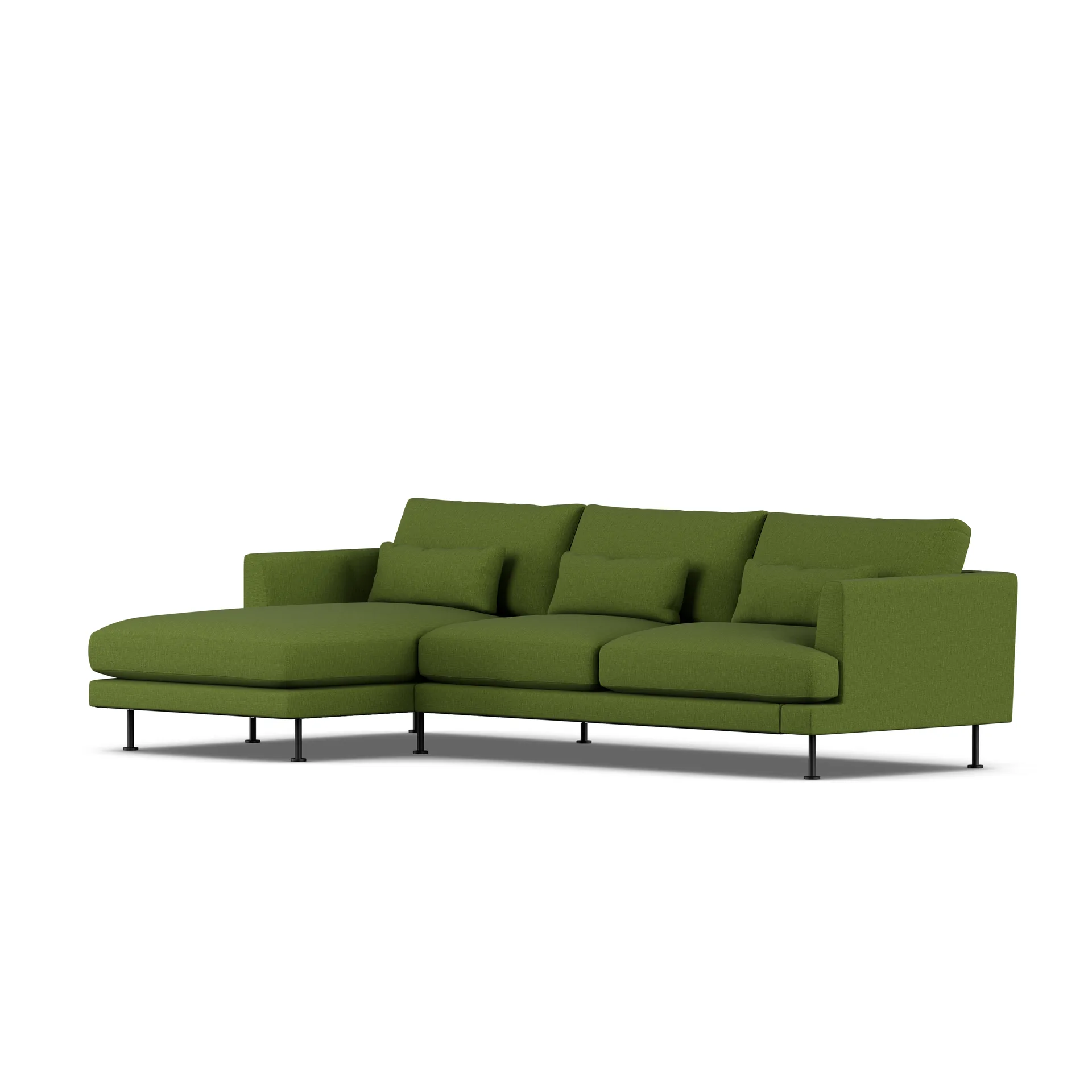 Bredhult soffa, Luiza Green 3975-svart stål, 2,5-sits C2 1898