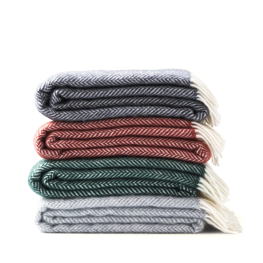 Fishbone pläd, grå 1898