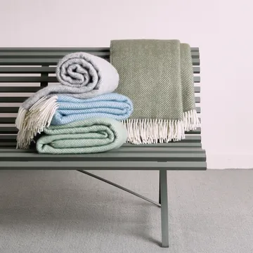 Fishbone pläd - grå - 1898