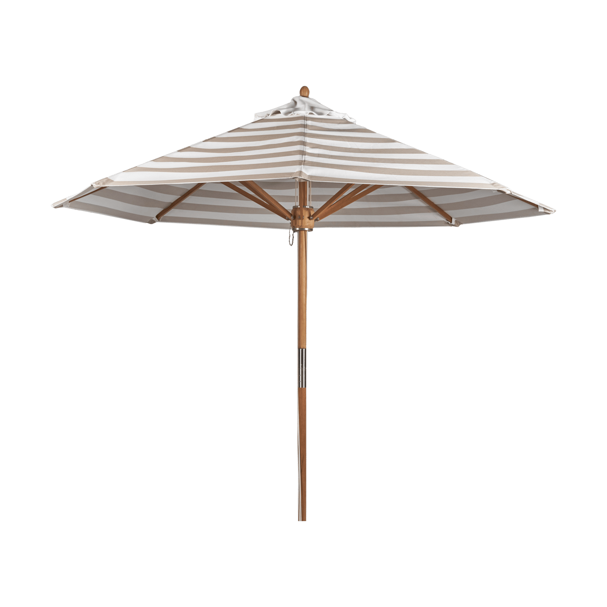 1898 Hisshult parasoll 270 cm Beige stripe-teak | Skandinavisk Design | Parasoll & parasollfötter | Beige