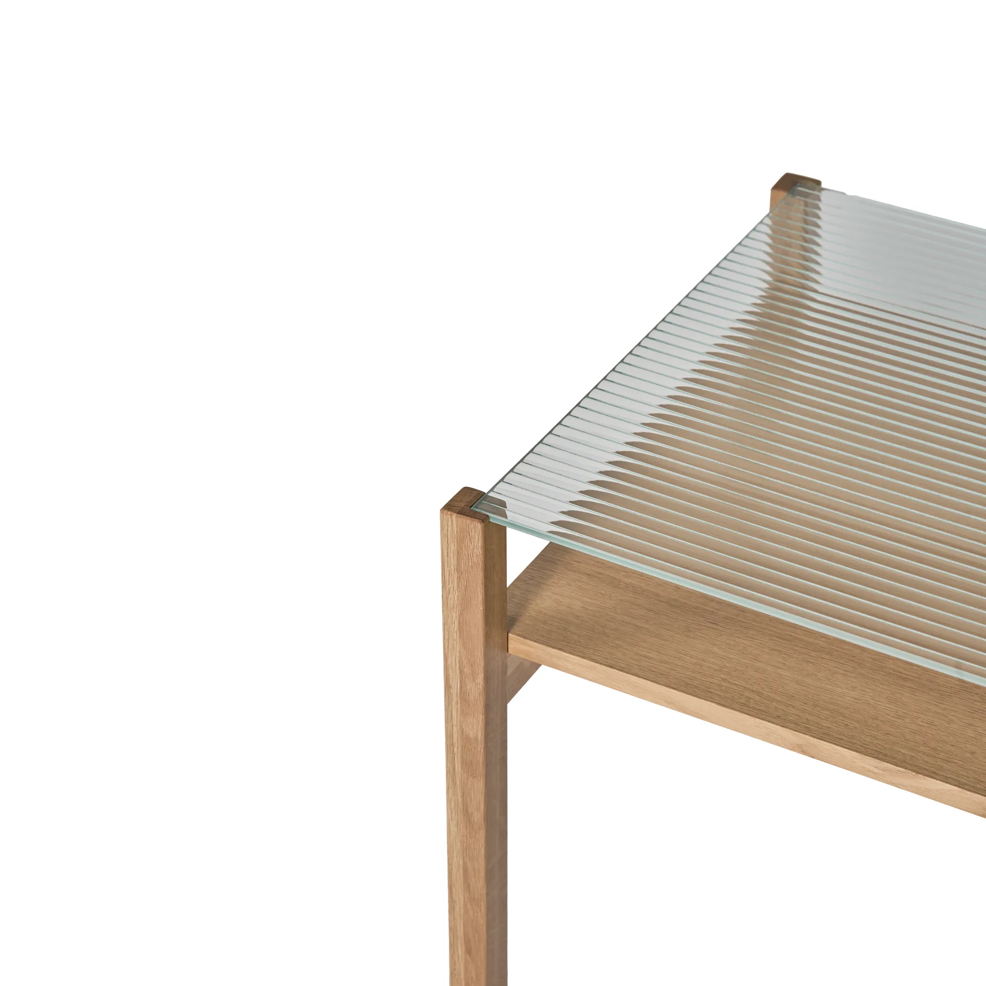 Lid soffbord, Vitpigmenterad ek-glas, 125x50 cm 1898