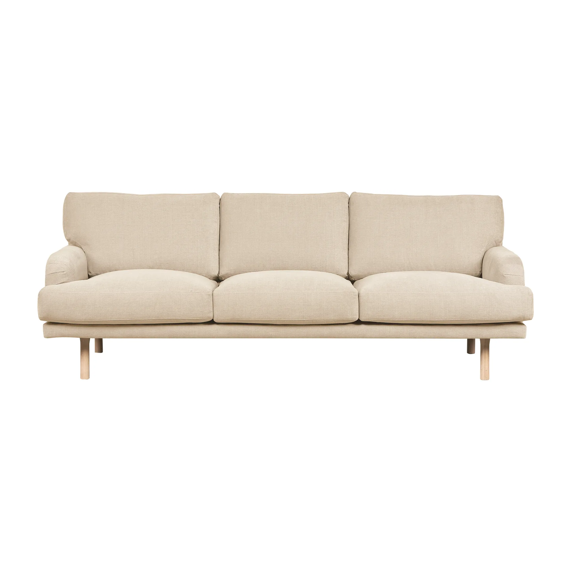 Lidnäs 3 sits soffa, Caleido Beige 9600-vitoljad ek, 3-sits 1898