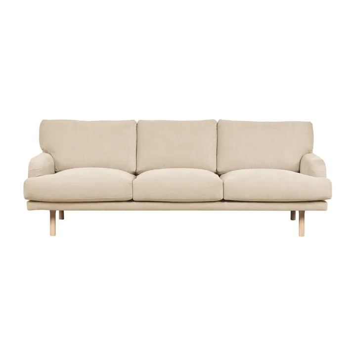 Lidnäs 3 sits soffa - Caleido Beige 9600-vitoljad ek, 3-sits - 1898