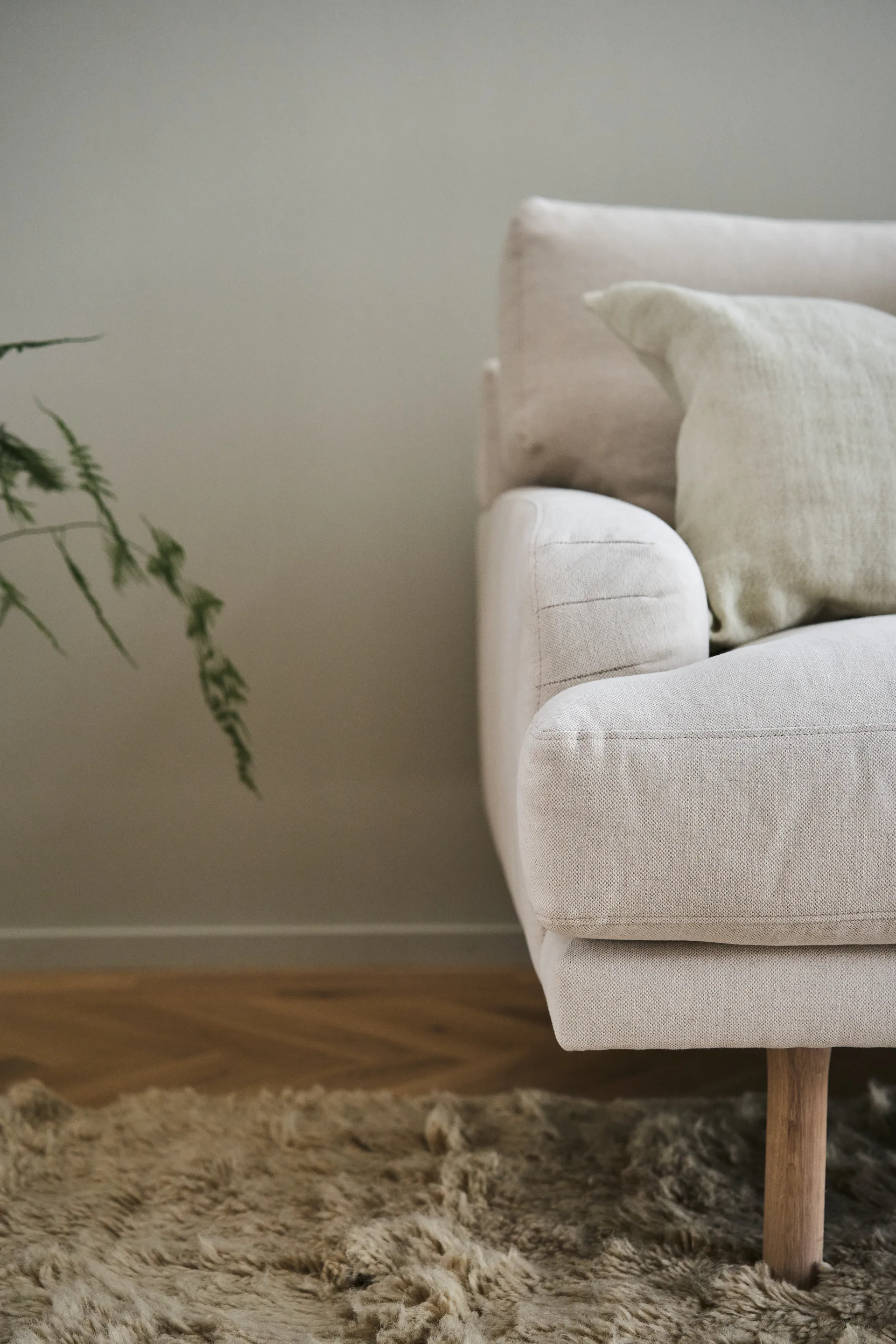 Lidnäs 3 sits soffa, Caleido Beige 9600-vitoljad ek, 3-sits 1898