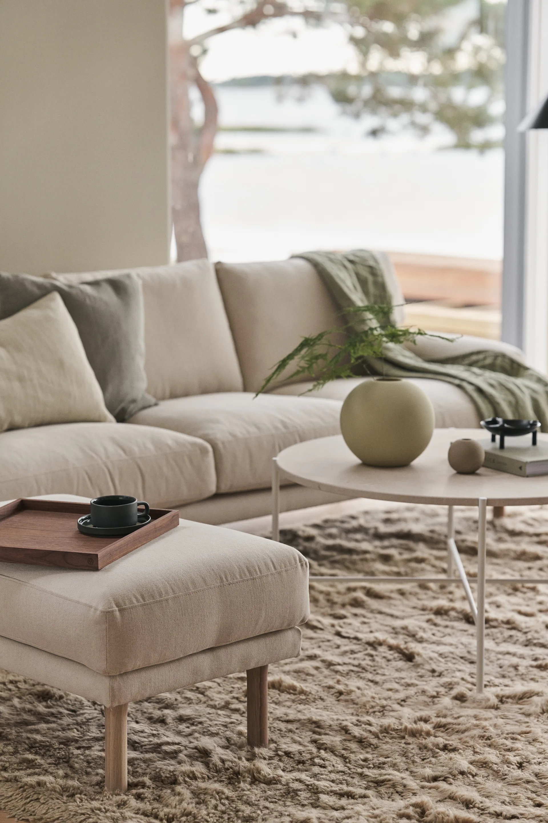 Lidnäs fotpall, Caleido Beige 9600-vitoljad ek 1898