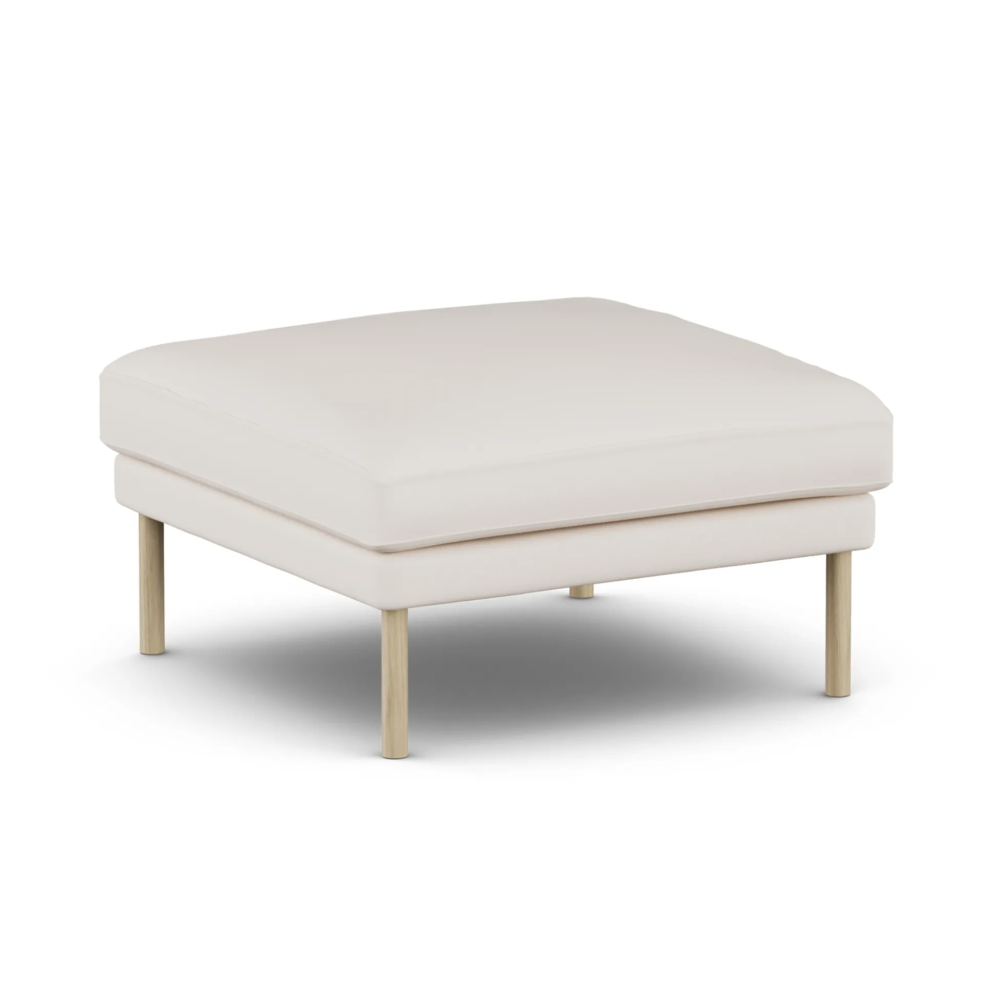 Linnevik fotpall, Caleido Beige 9600-vitoljad ek, utan kappa 1898