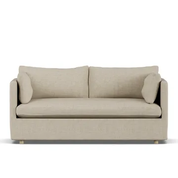 Linnevik soffa - Bern beige 0341-vitoljad ek, 2-sits, med kappa - 1898
