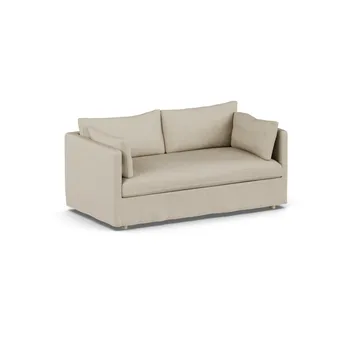 Linnevik soffa - Bern beige 0341-vitoljad ek, 2-sits, med kappa - 1898