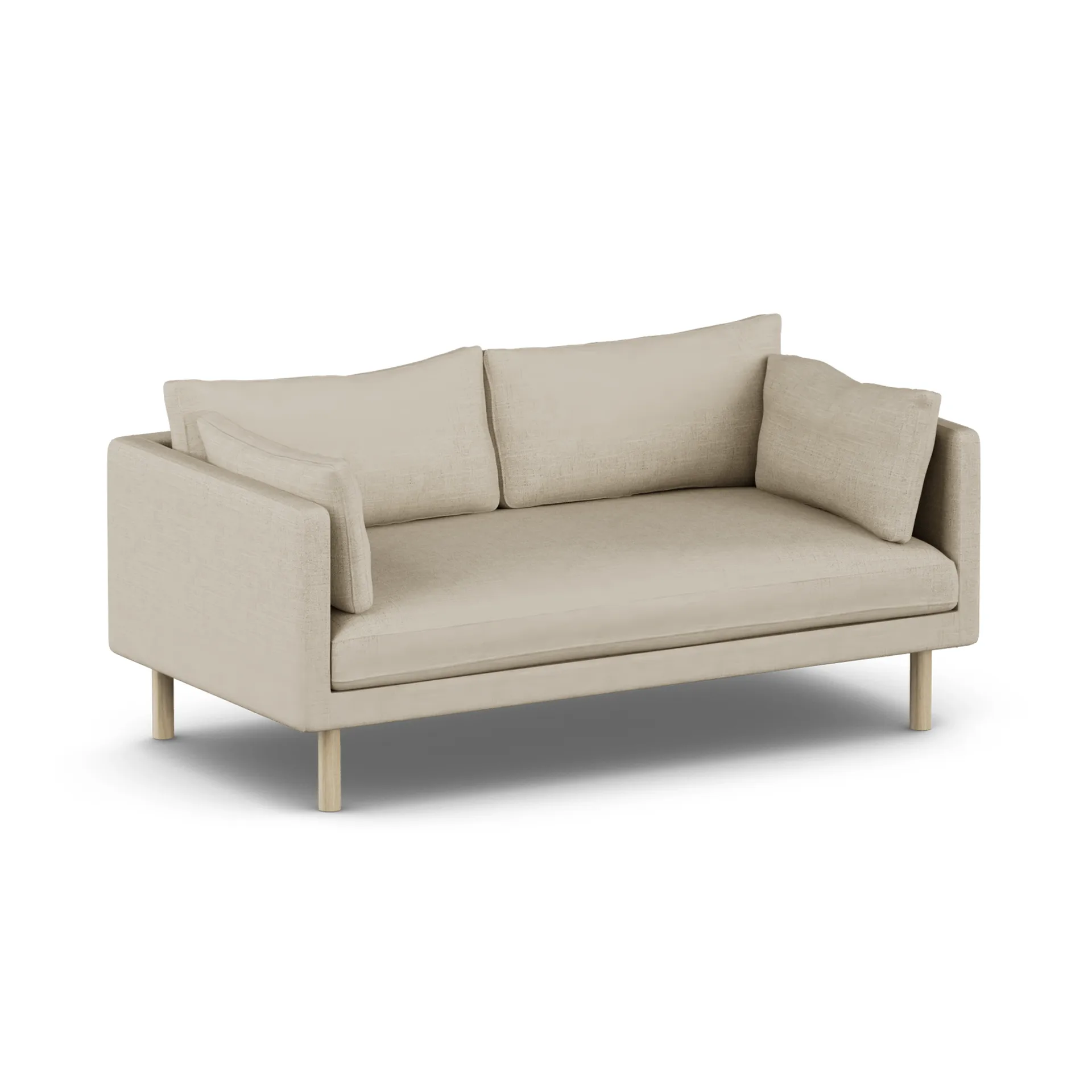 Linnevik soffa, Bern Beige 0341-vitoljad ek, 2-sits, utan kappa 1898