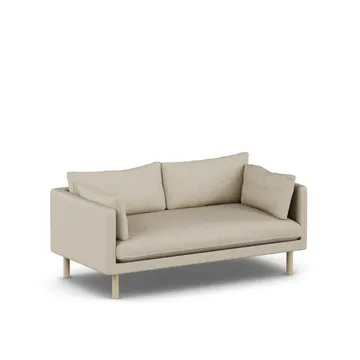 Linnevik soffa - Bern Beige 0341-vitoljad ek, 2-sits - 1898